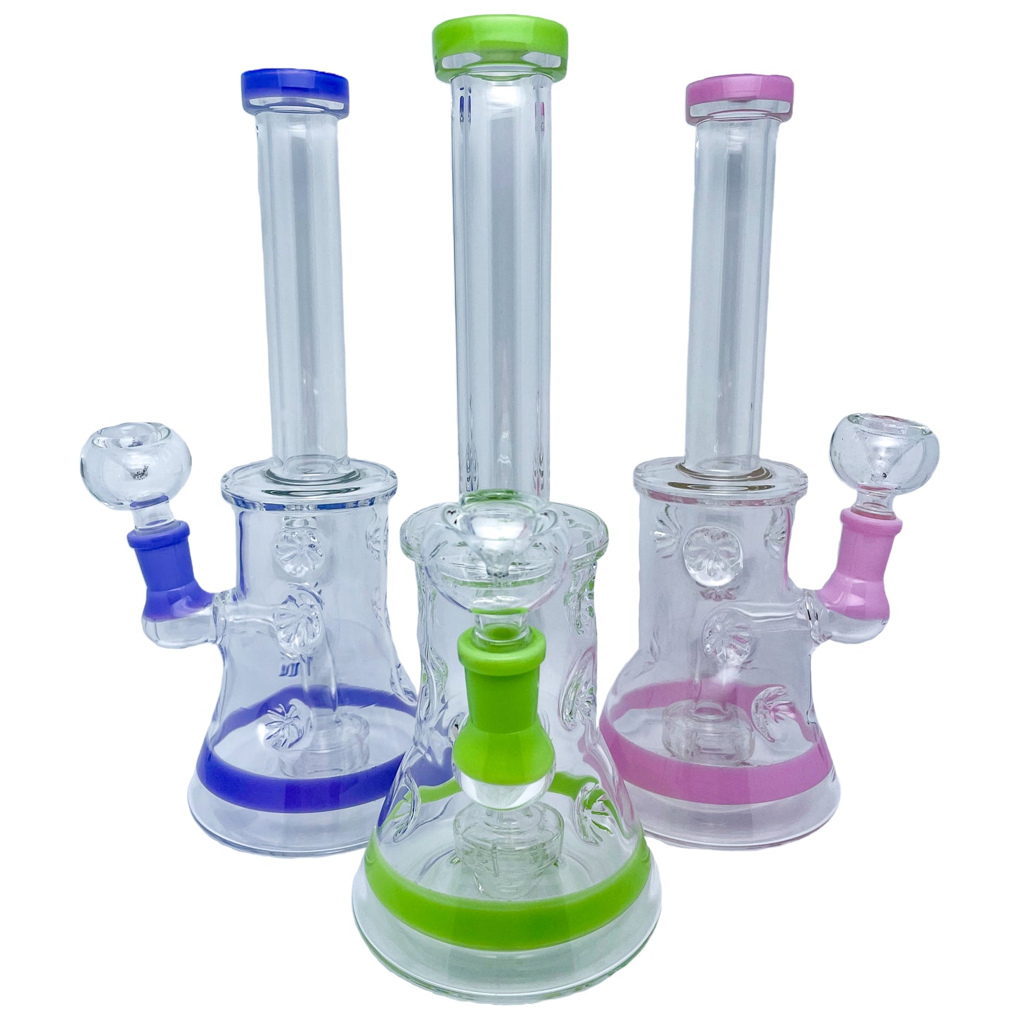 9" Straight Neck Perc Glass Beaker Water Pipe