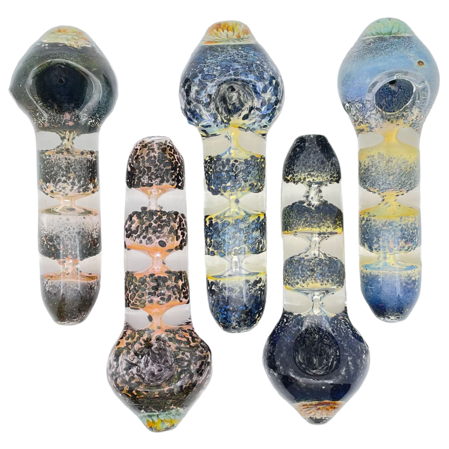 5.25" Frit Spoon Pipe with Flower