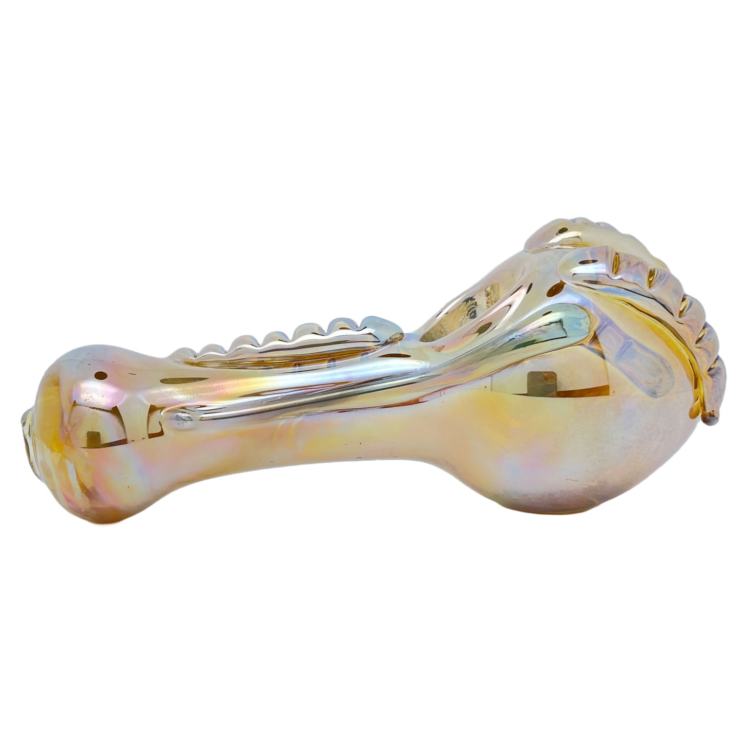 5" Chrome Glass Spoon Pipe