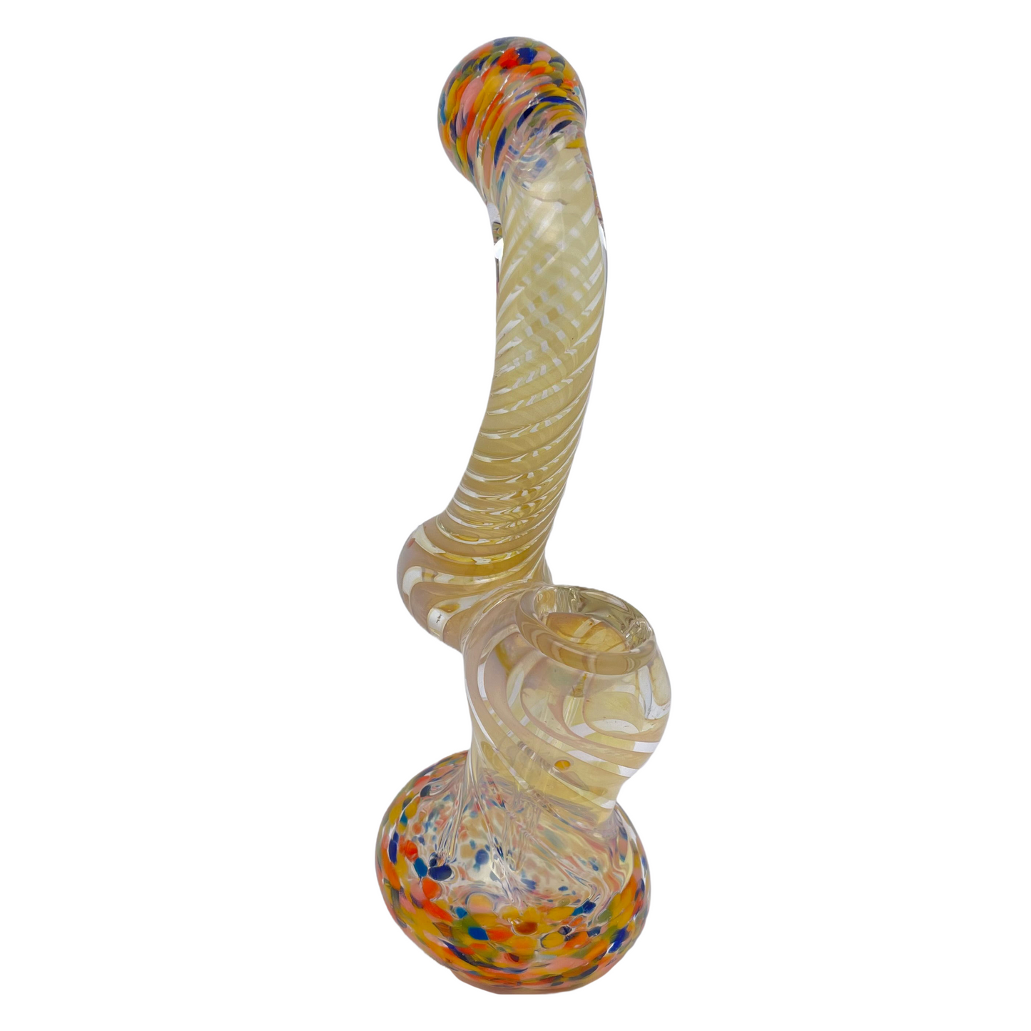 8" Frit & Swirl Glass Bubbler
