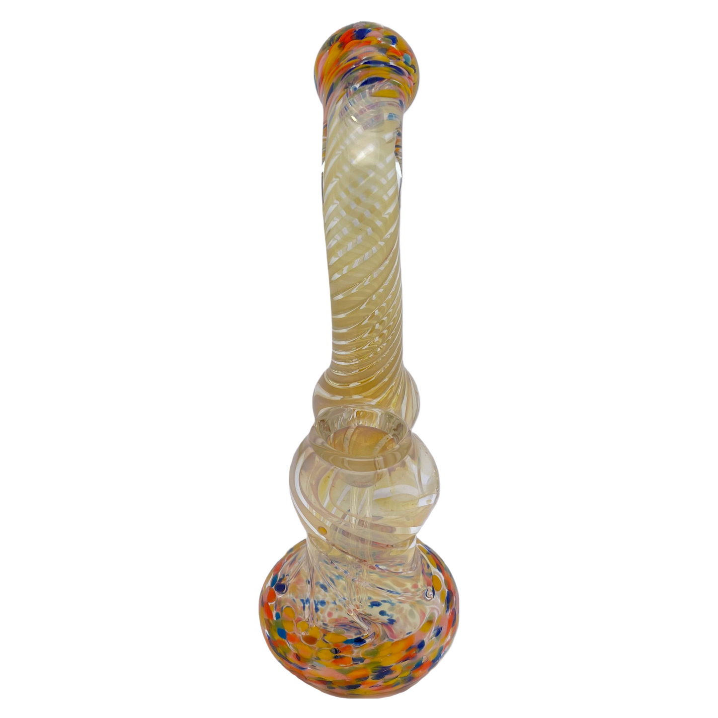 8" Frit & Swirl Glass Bubbler