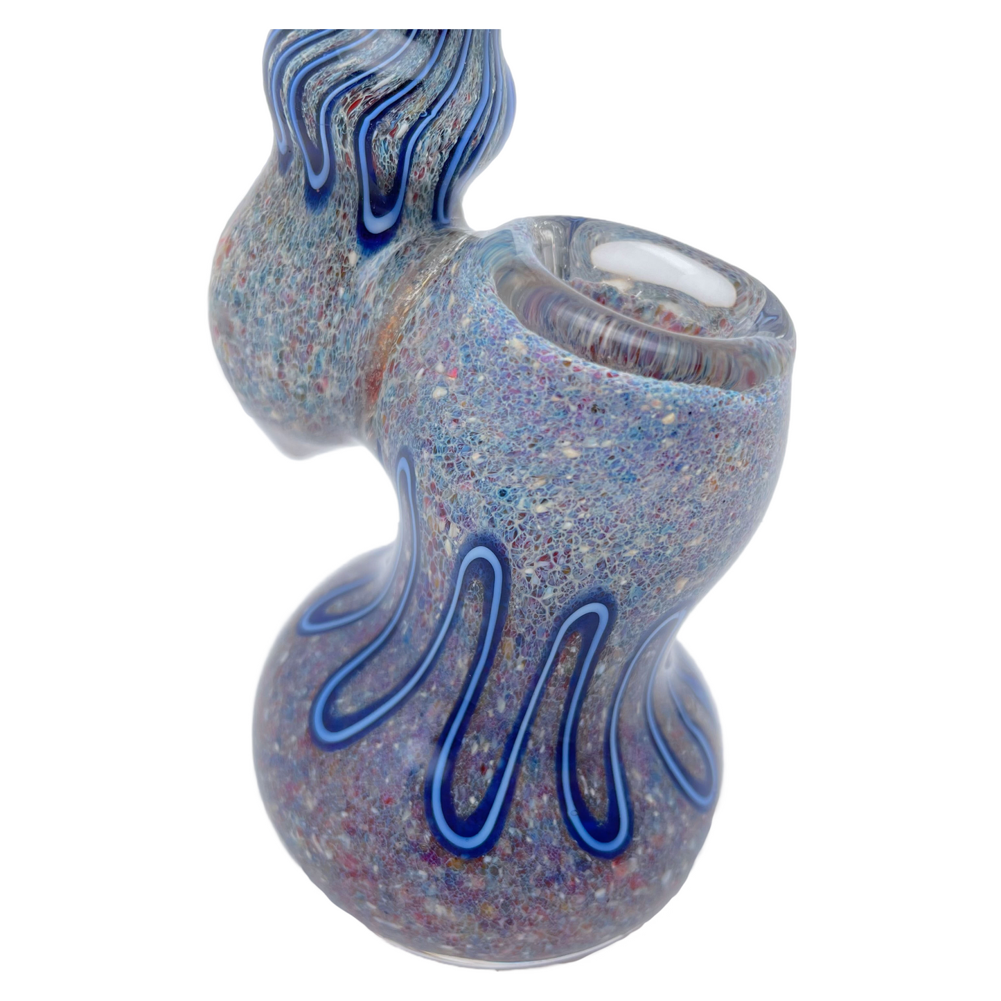 5" Frit & Ribbon Bulged Bubbler