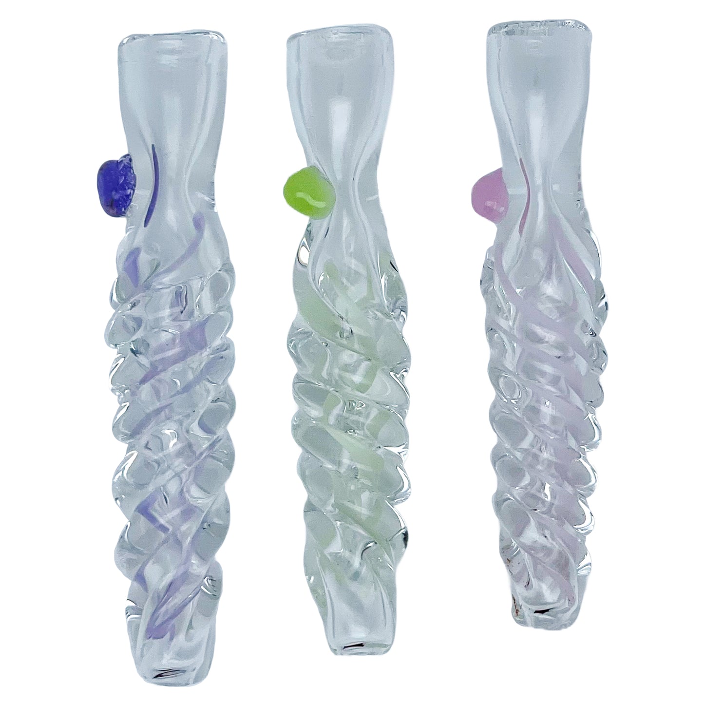 3.75" Spiral Glass Chillum with Knocker