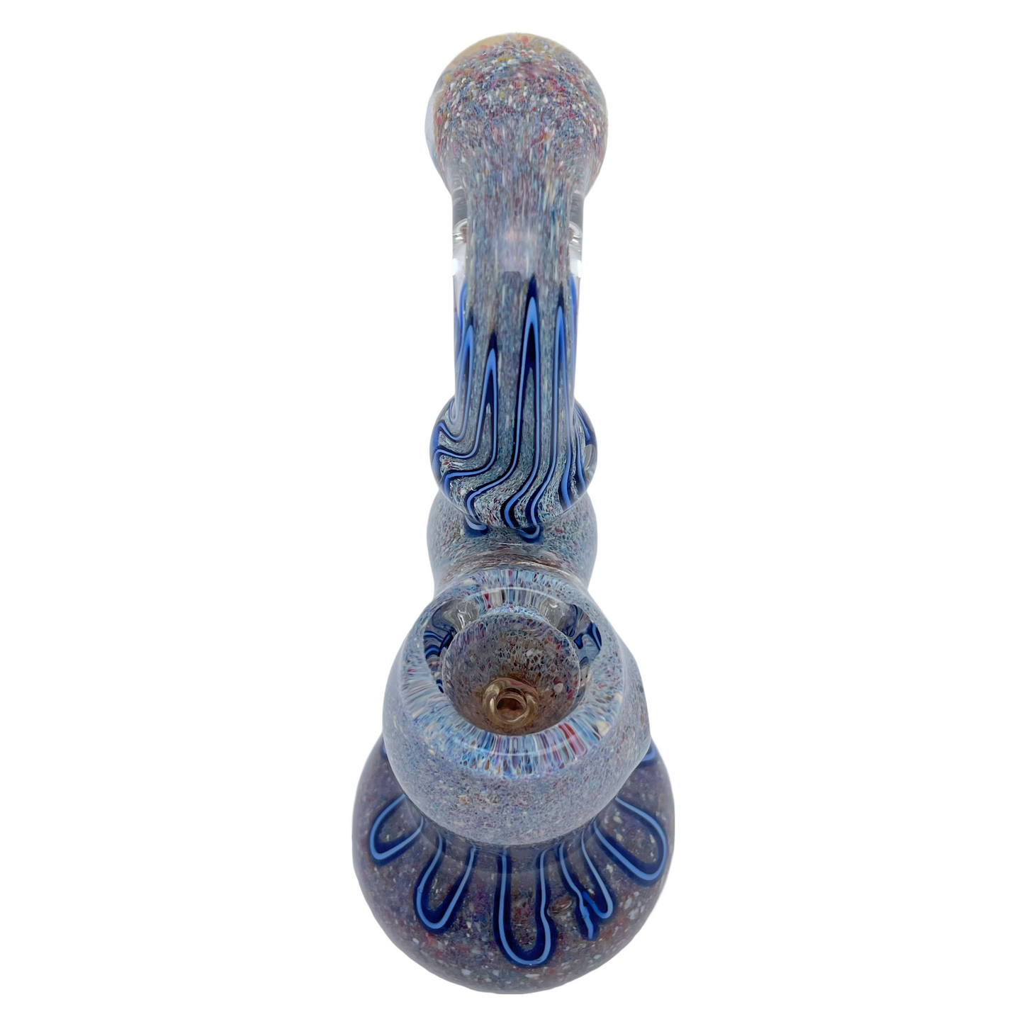 5" Frit & Ribbon Bulged Bubbler