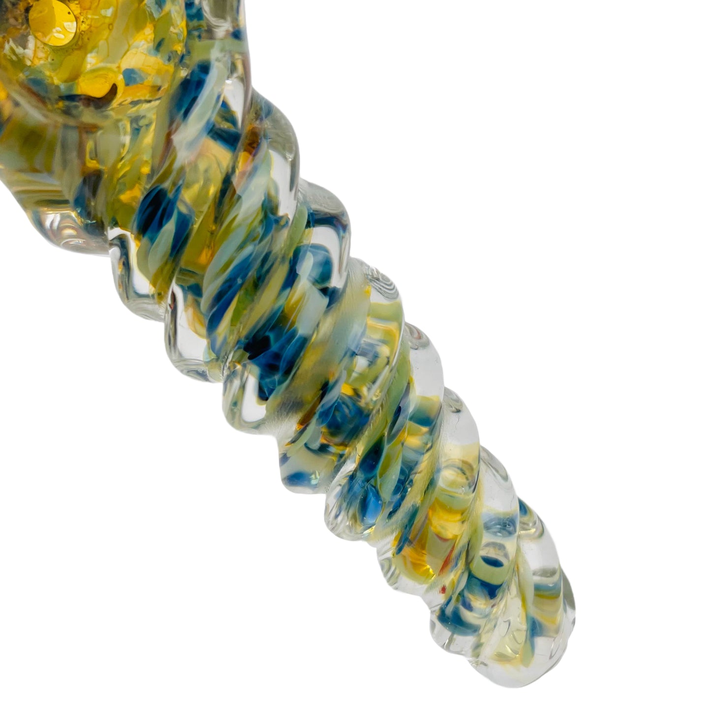 3.75" Spiral Frit Spoon Pipe with Knocker