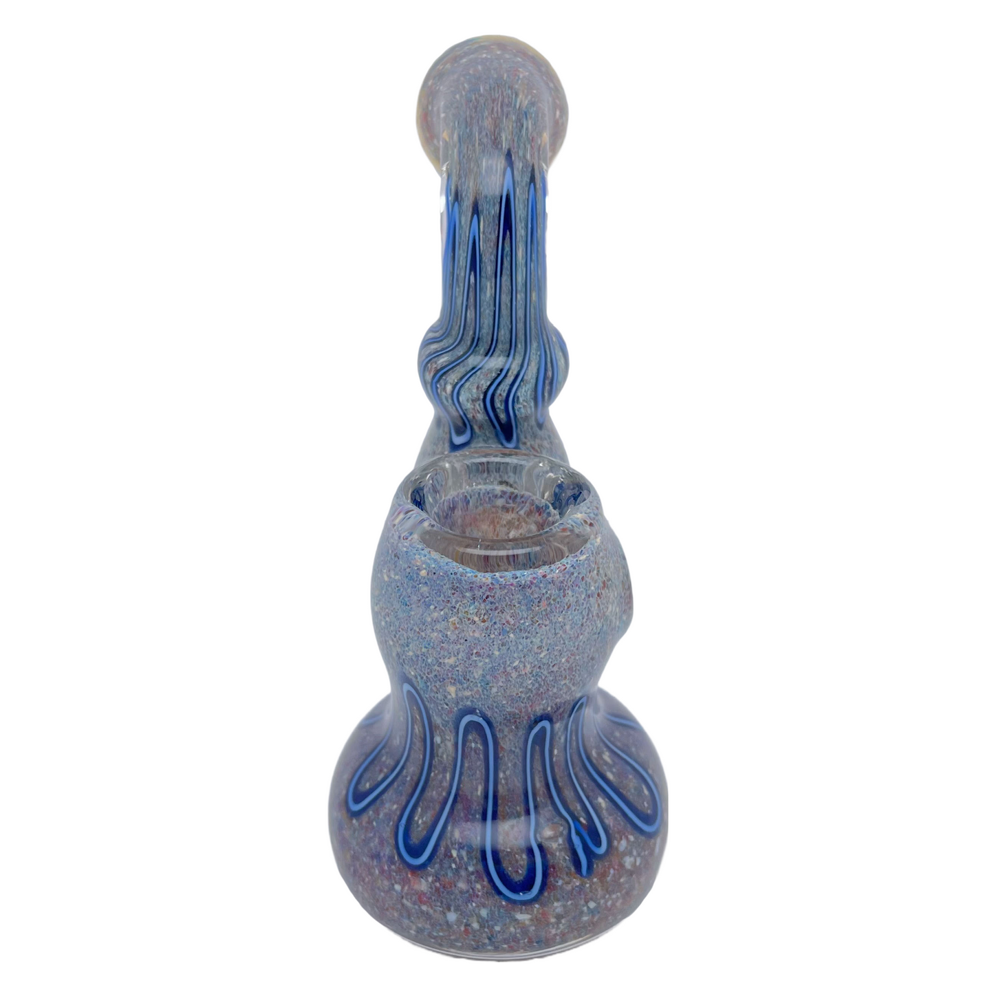 5" Frit & Ribbon Bulged Bubbler