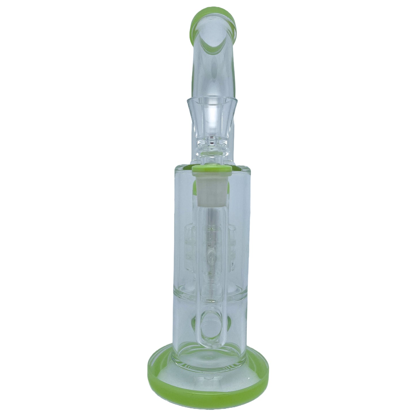 9.5" Bent Neck Perc Glass Water Pipe