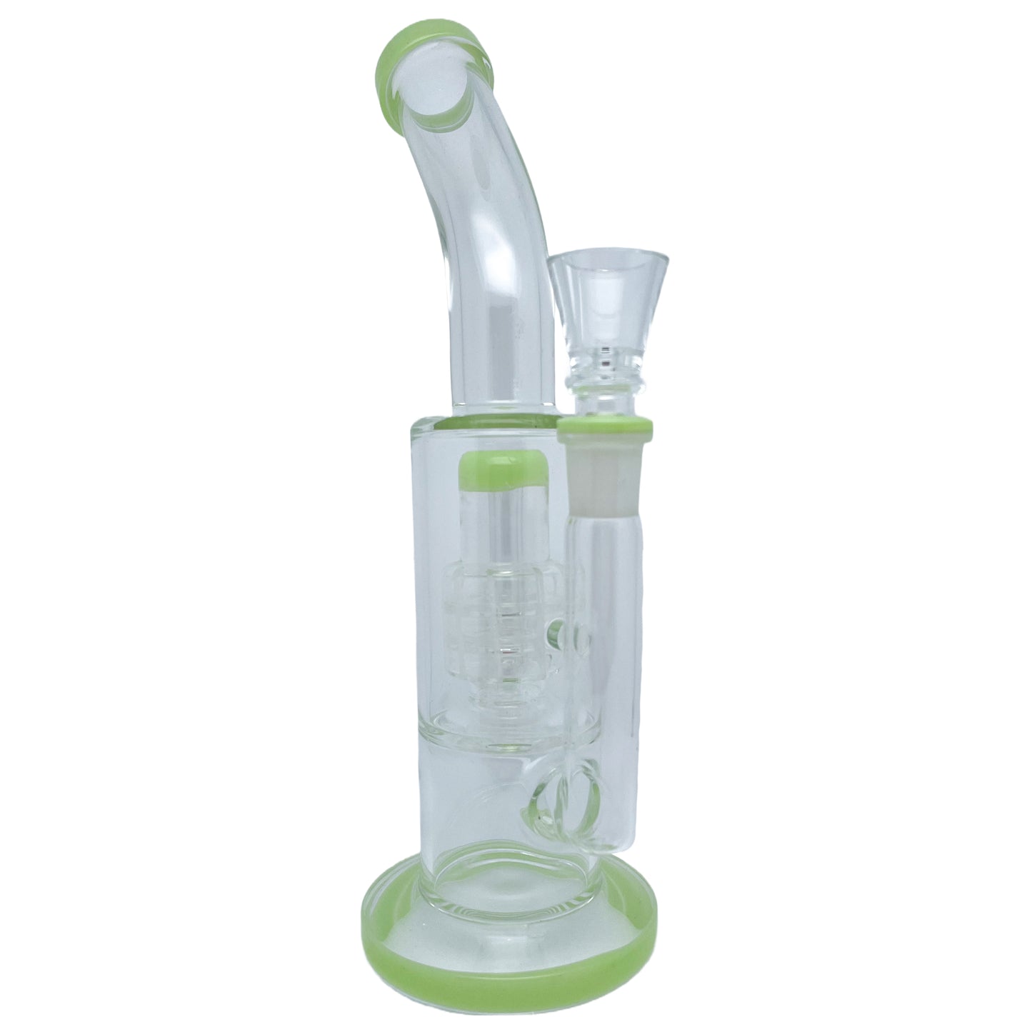 9.5" Bent Neck Perc Glass Water Pipe