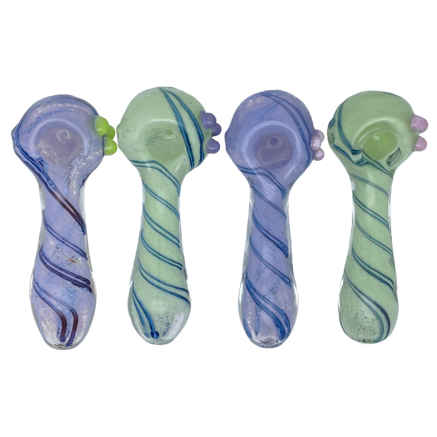 4.75" Swirl Spoon Pipe with Triple Knockers
