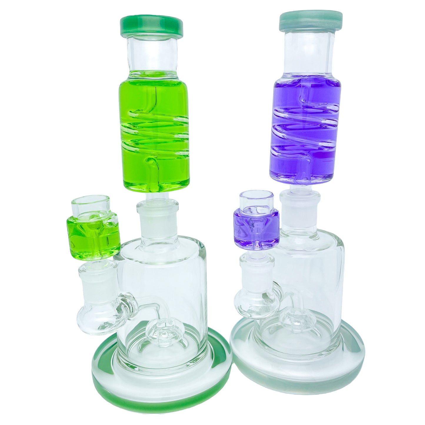 Freezable Coil Glycerin Bong with Matching Bowl