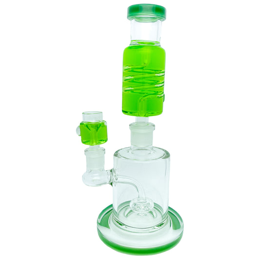 Freezable Coil Glycerin Bong with Matching Bowl