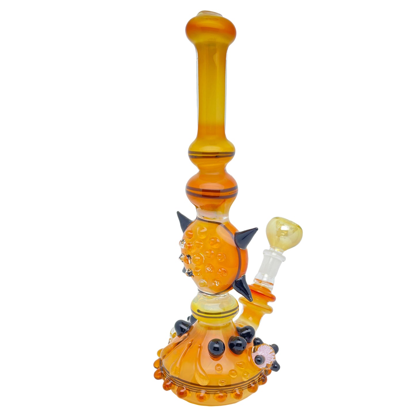 10.5" Bee & Flower Glass Water Pipe