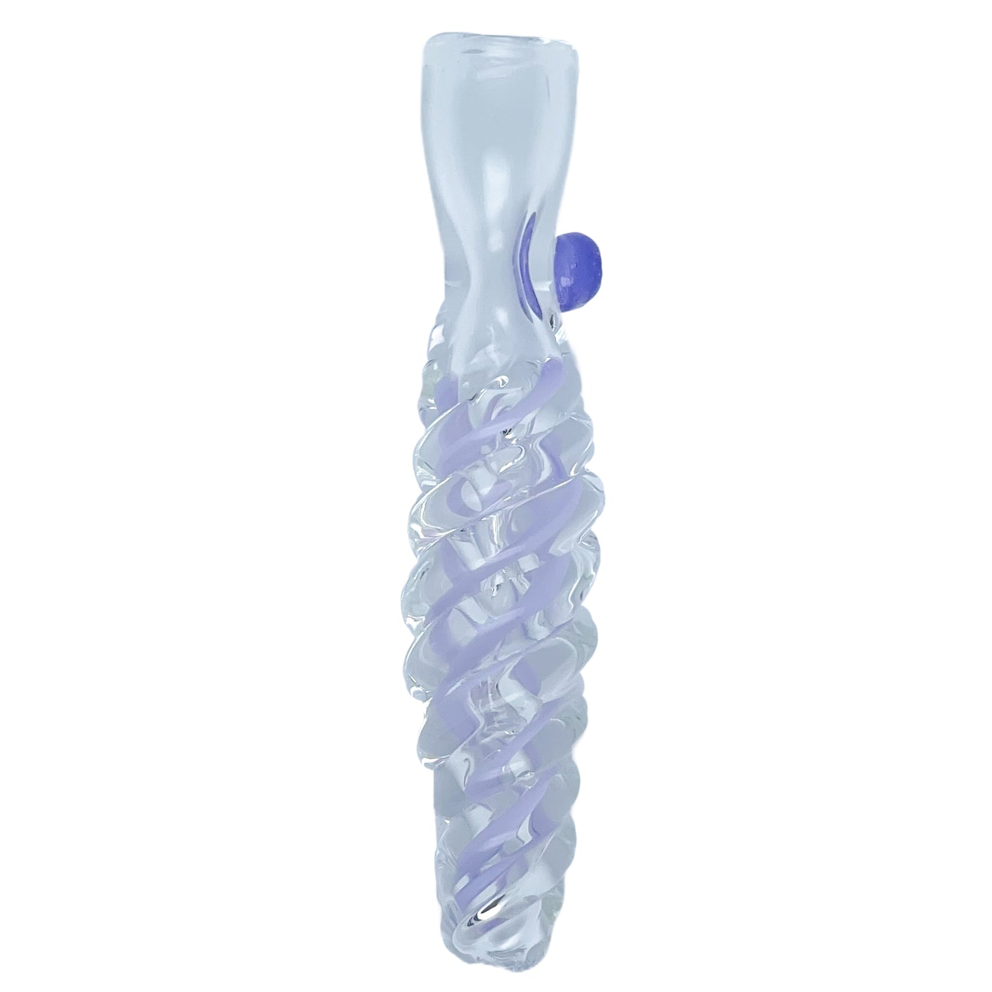 spiral glass chillum with knocker