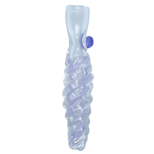 spiral glass chillum with knocker
