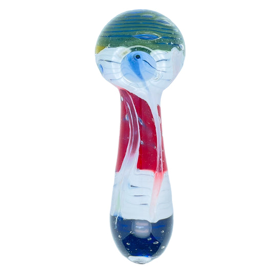 red and white hand pipe