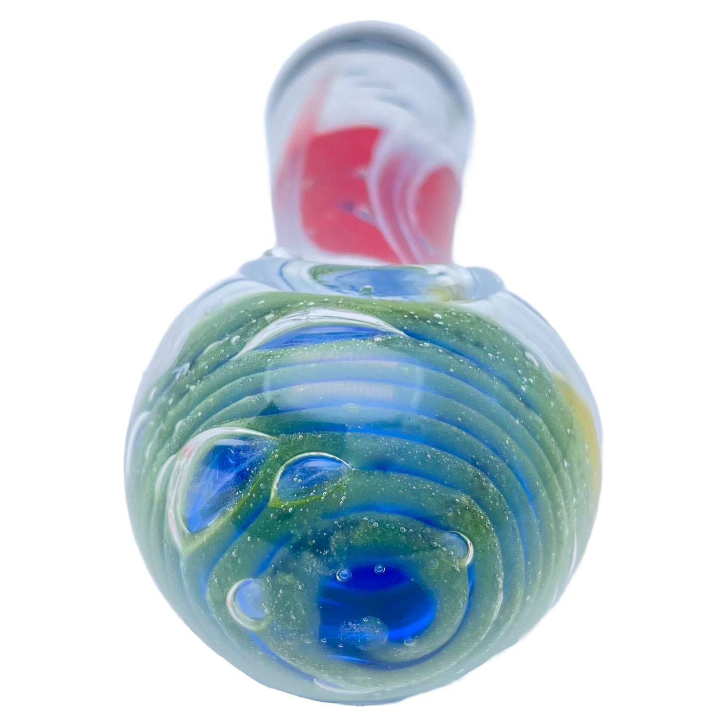 5.25" Red and White Spoon Pipe