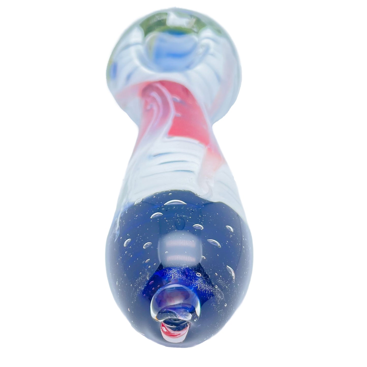 5.25" Red and White Spoon Pipe
