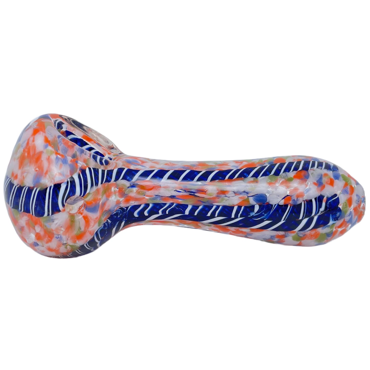 4" Frit & Ribbon Spoon Pipe