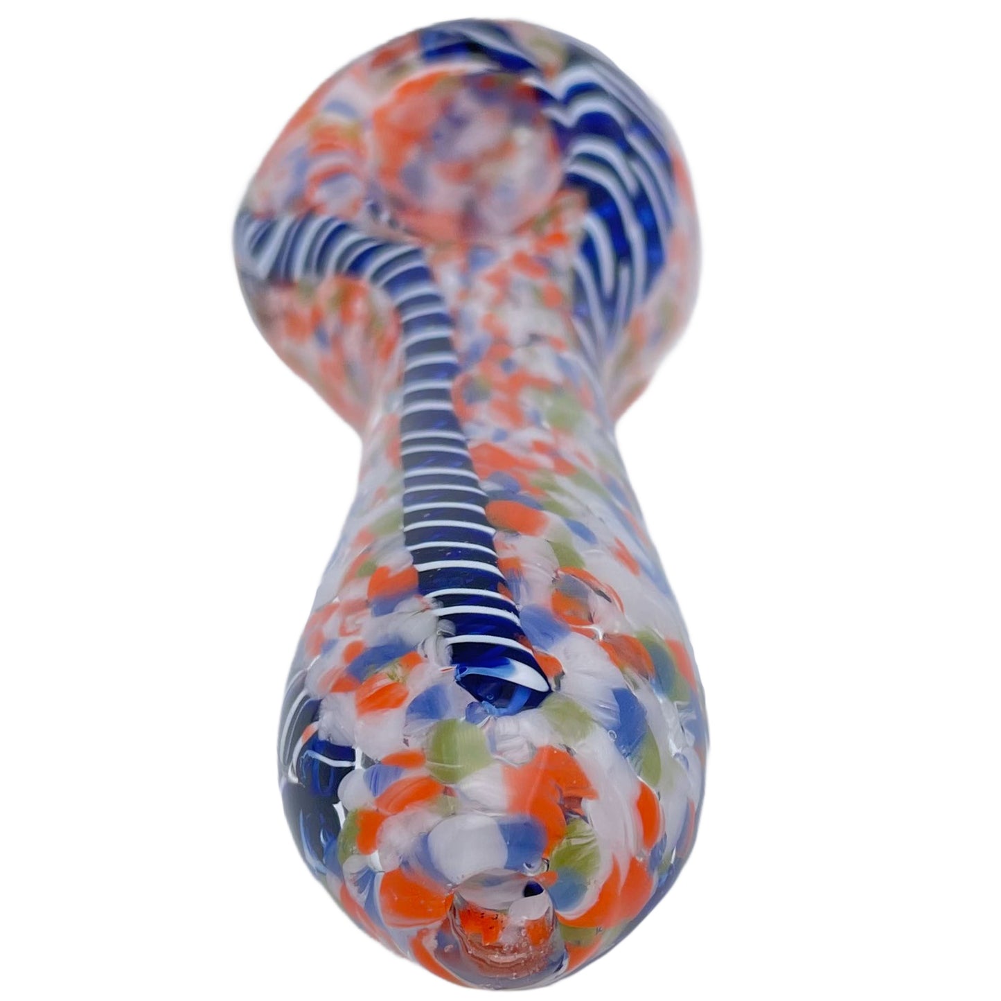 4" Frit & Ribbon Spoon Pipe