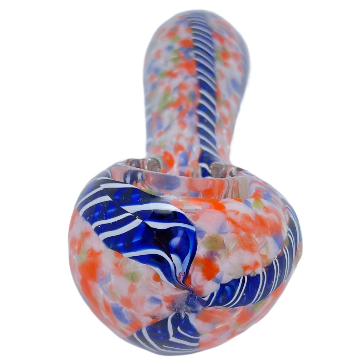 4" Frit & Ribbon Spoon Pipe