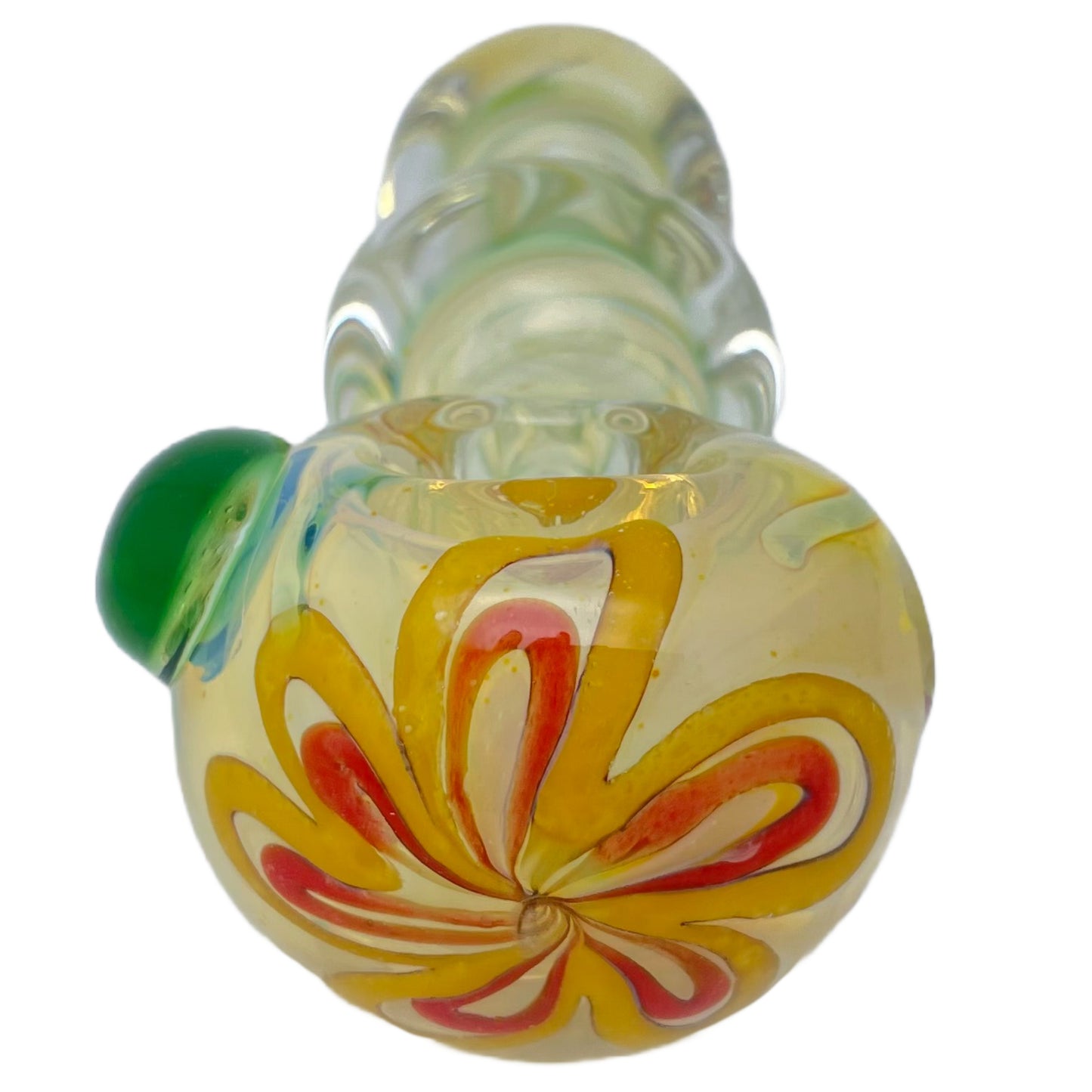 4.25" Swirl Double Bulge Spoon Pipe with Knocker