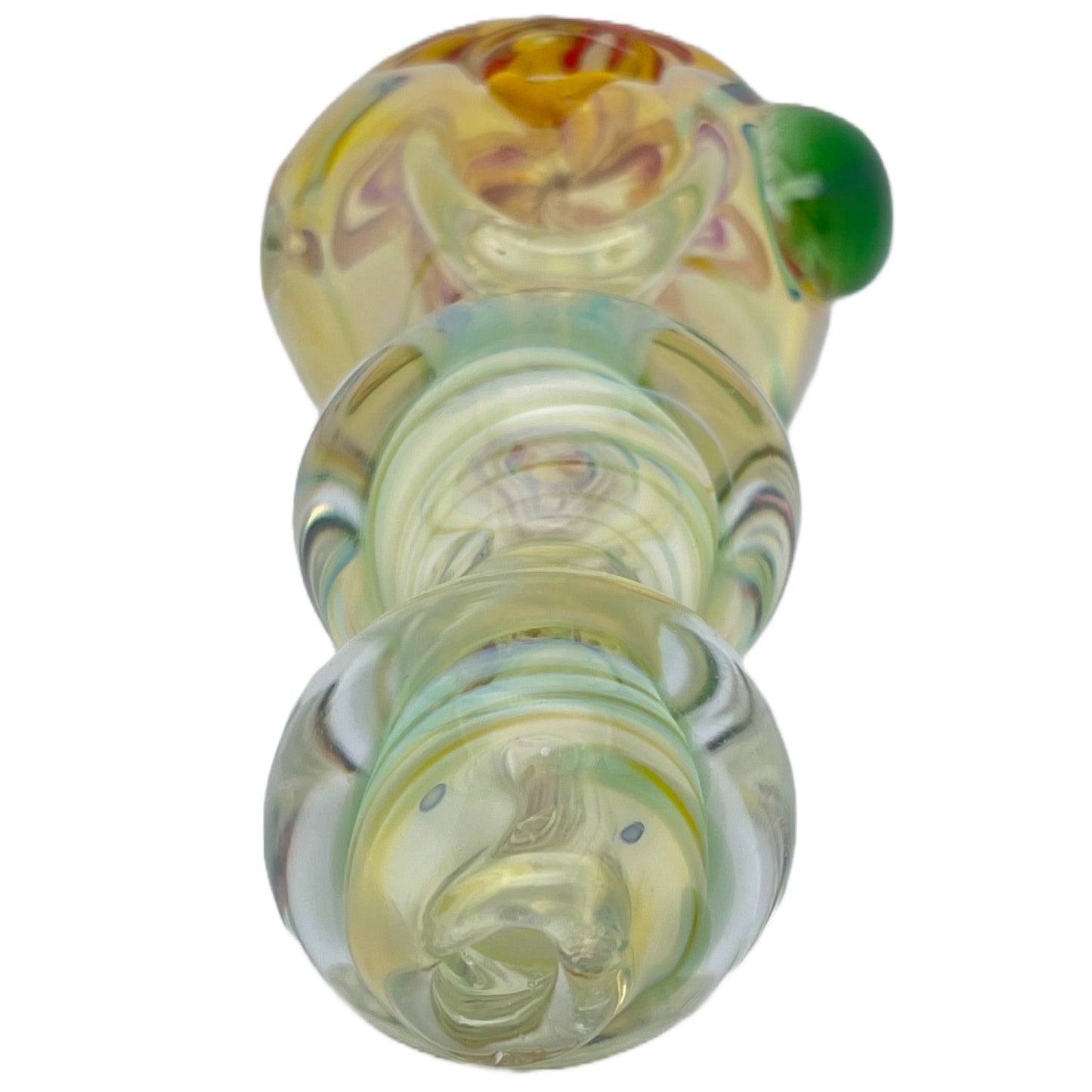 4.25" Swirl Double Bulge Spoon Pipe with Knocker