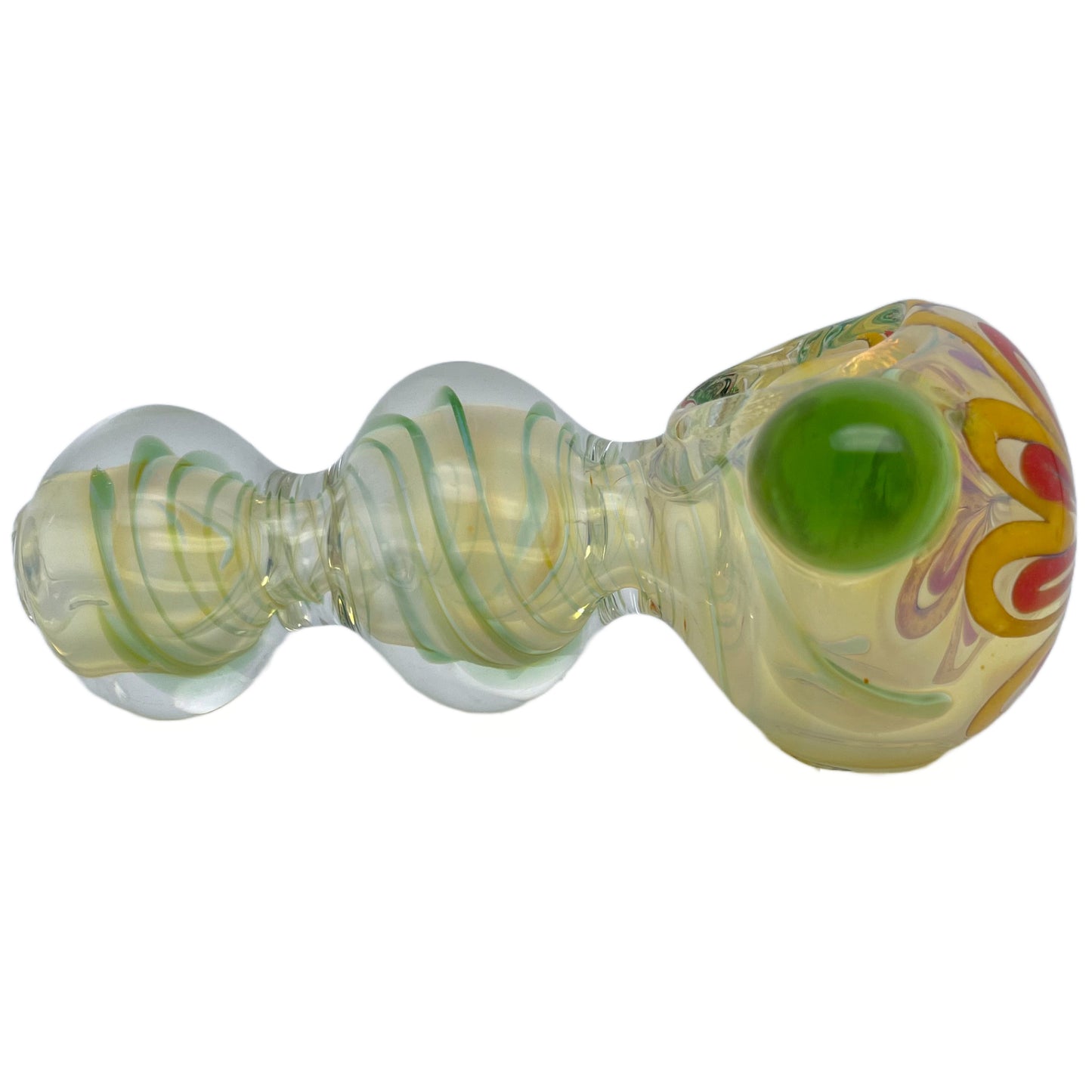4.25" Swirl Double Bulge Spoon Pipe with Knocker