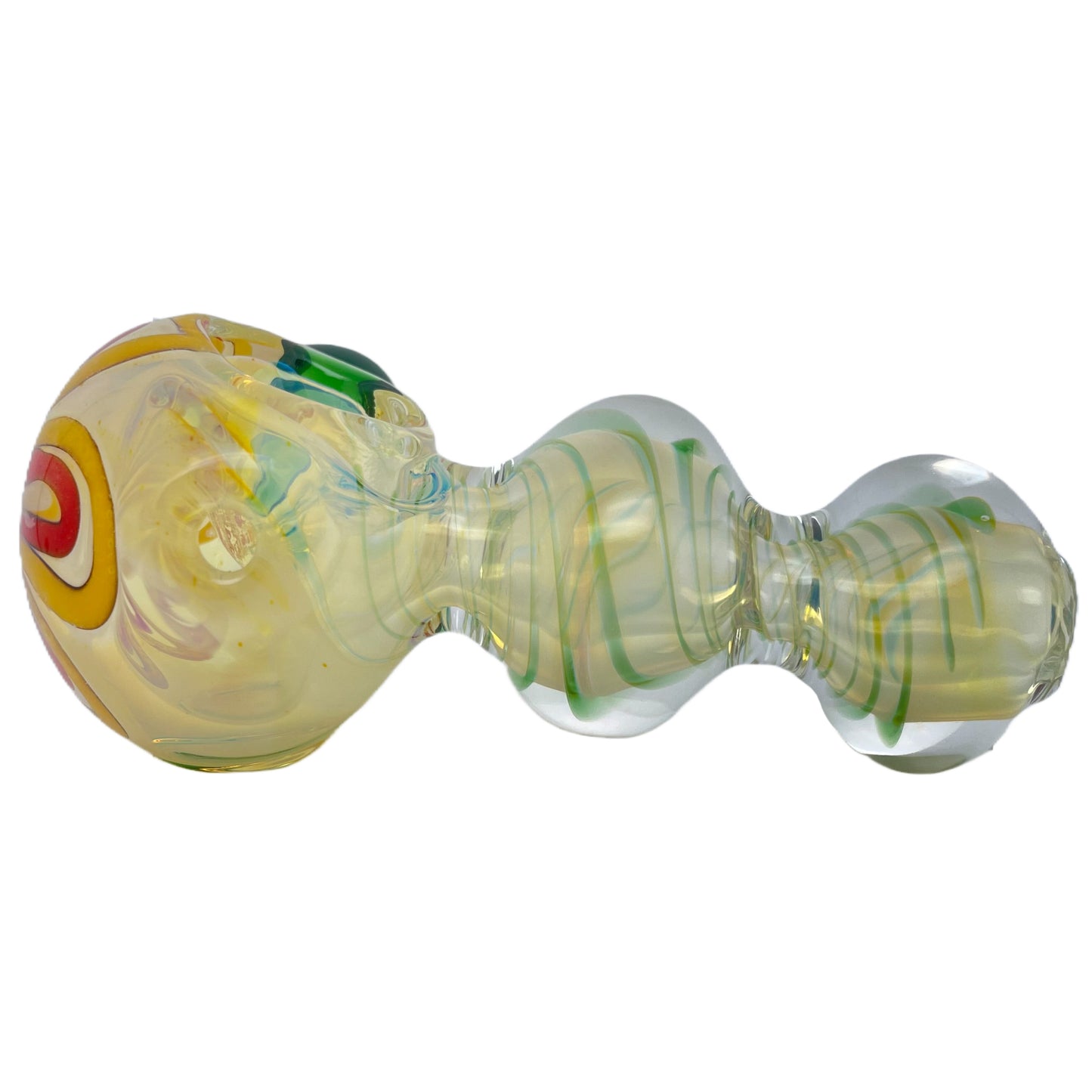 4.25" Swirl Double Bulge Spoon Pipe with Knocker
