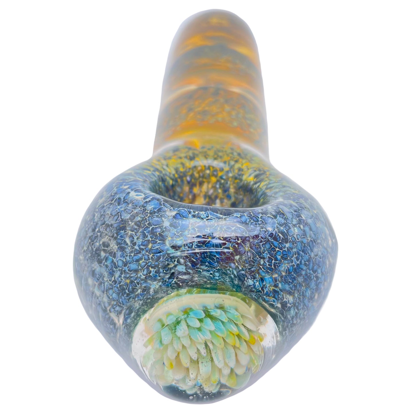 5.25" Frit Spoon Pipe with Flower