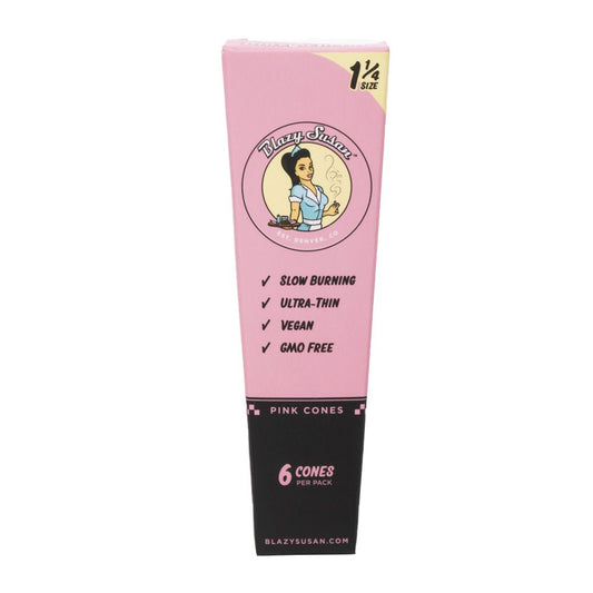 Blazy Susan Pink 1 1/4" Sized Pre-Rolled Cones - 6 Pack