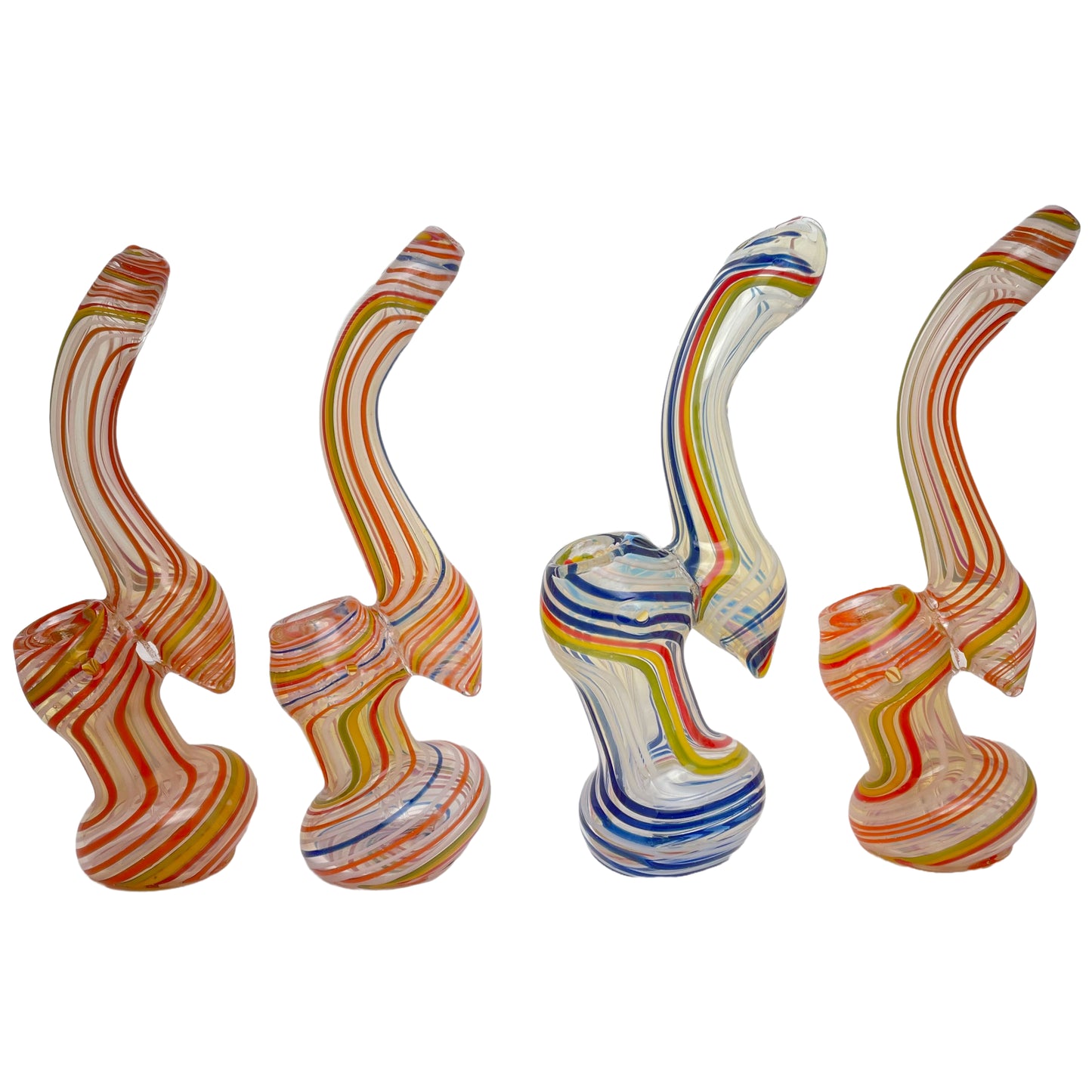 7" Color Swirls Glass Bubbler