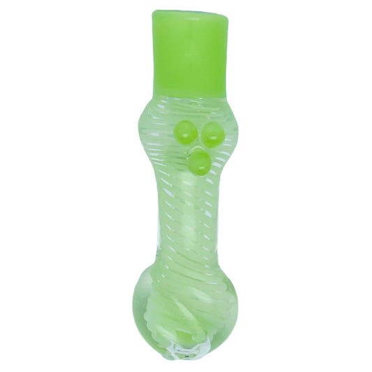 glass chillum with knockers