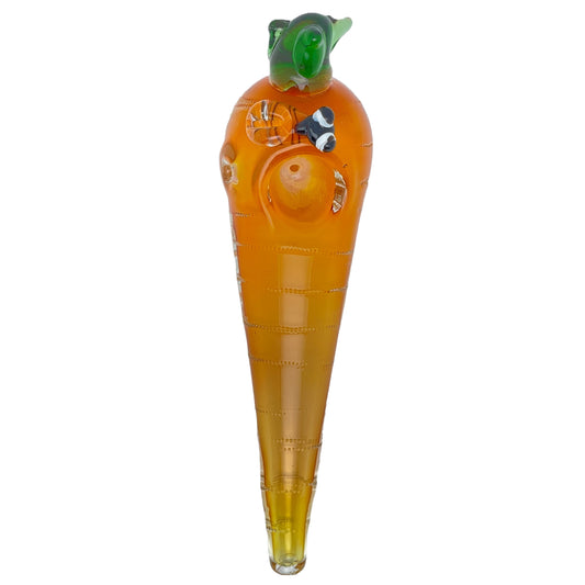 6" Carrot & Bee Glass Pipe