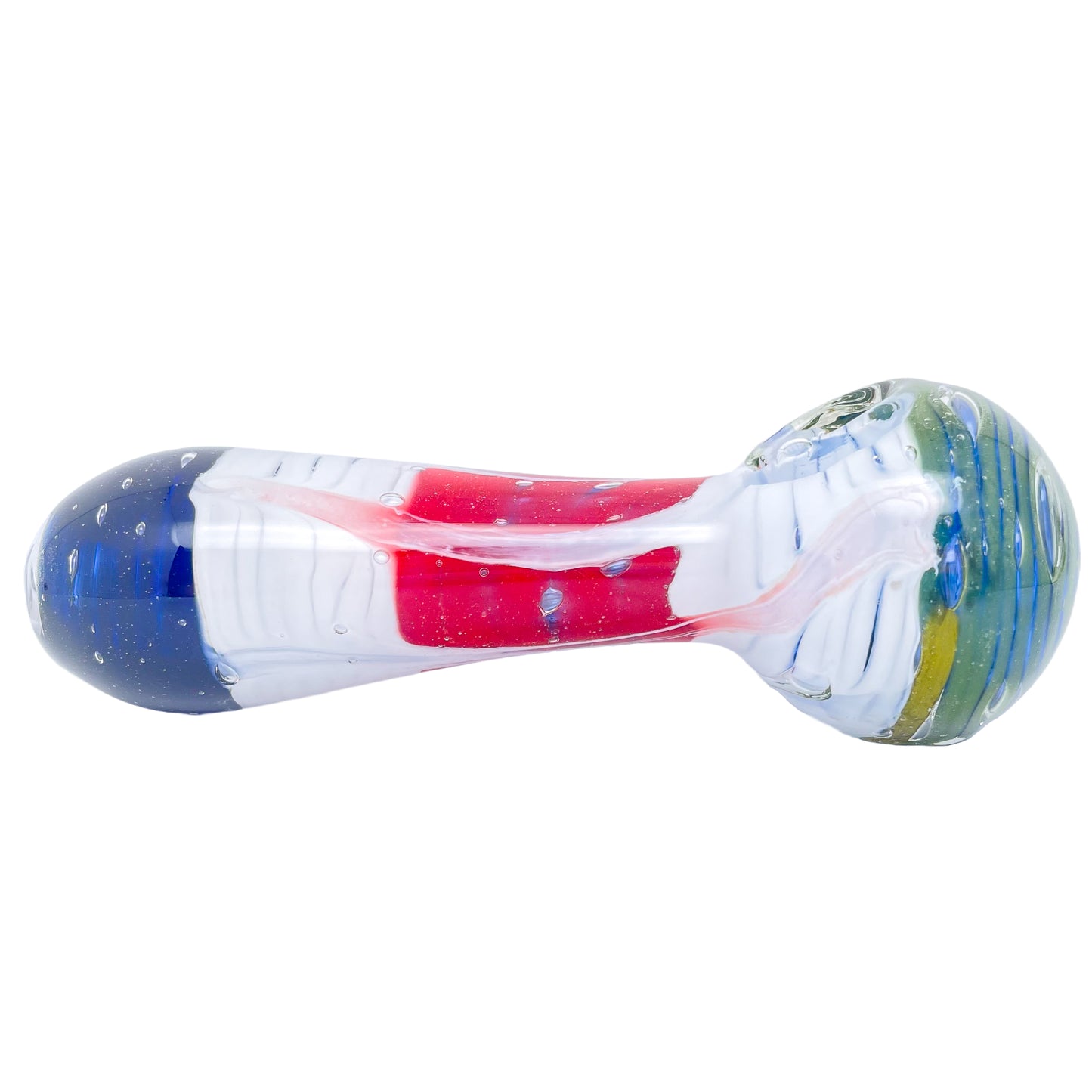 5.25" Red and White Spoon Pipe